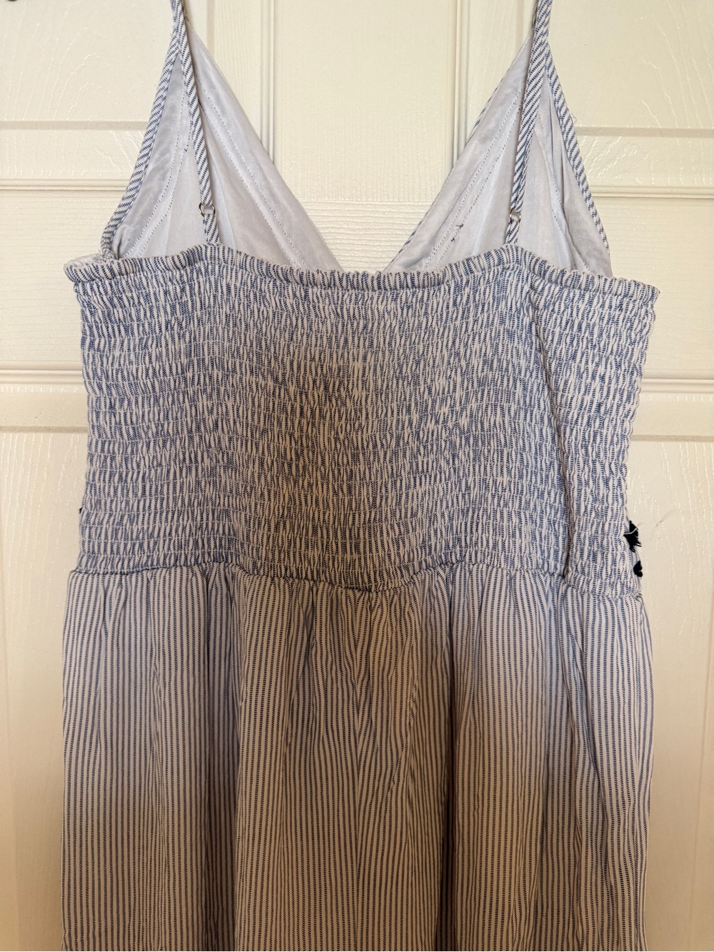 Japna Light Blue and Navy Striped Spaghetti Strap Jumpsuit - Picture 6 of 8